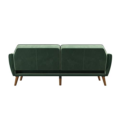 Novogratz Tallulah Memory Foam Futon Convertible Couch, Camel Faux Leather F5939