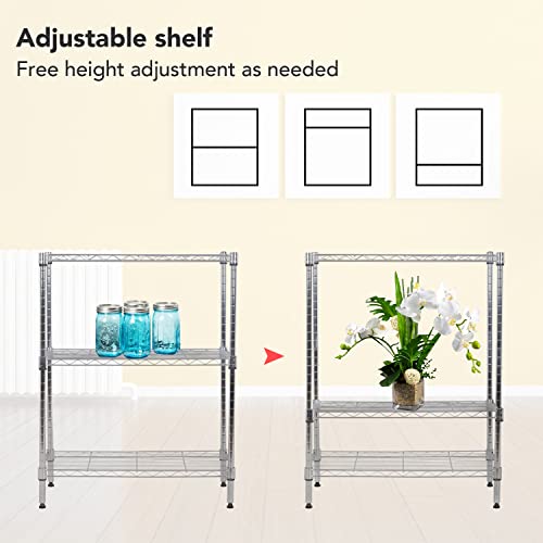 4 Tier NSF Wire Shelving Unit Heavy Duty Steel Storage Rack, Black X19089