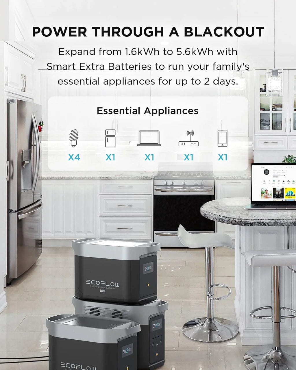 EcoFlow DELTA Max 1600 Portable Power Station 1612Wh Solar Generator T148