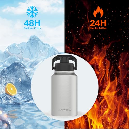 128oz Insulated Stainless Steel Water Bottle with Handle, Black W803