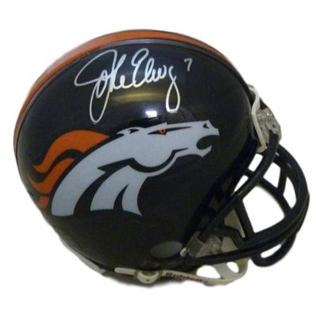 Denver Autographs 11187 John Elway Autographed Denver Broncos Mini Helmet