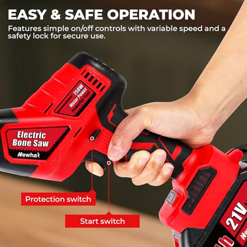 Newhai Electric Bone Saw Machine Cordless Butcher Saw with 4 Blades S86618