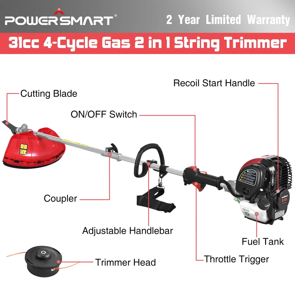 PowerSmart 31cc 15lb Straight Shaft Gas String Trimmer C218860