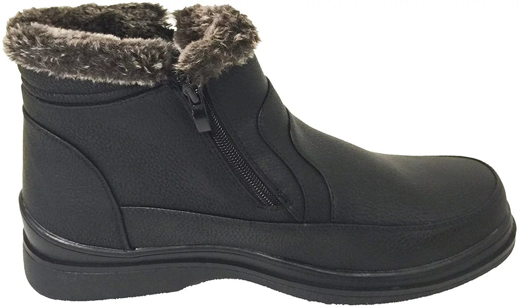Men's Faux Fur Lined Winter Ankle Snow Boots X584465