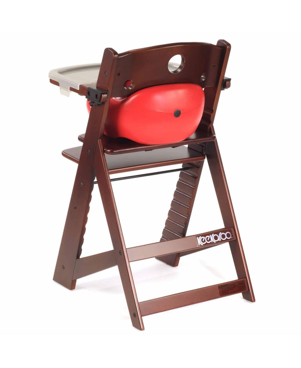 Keekaroo Height Right High Chair Espresso with Infant Insert and Cherry Tray X866
