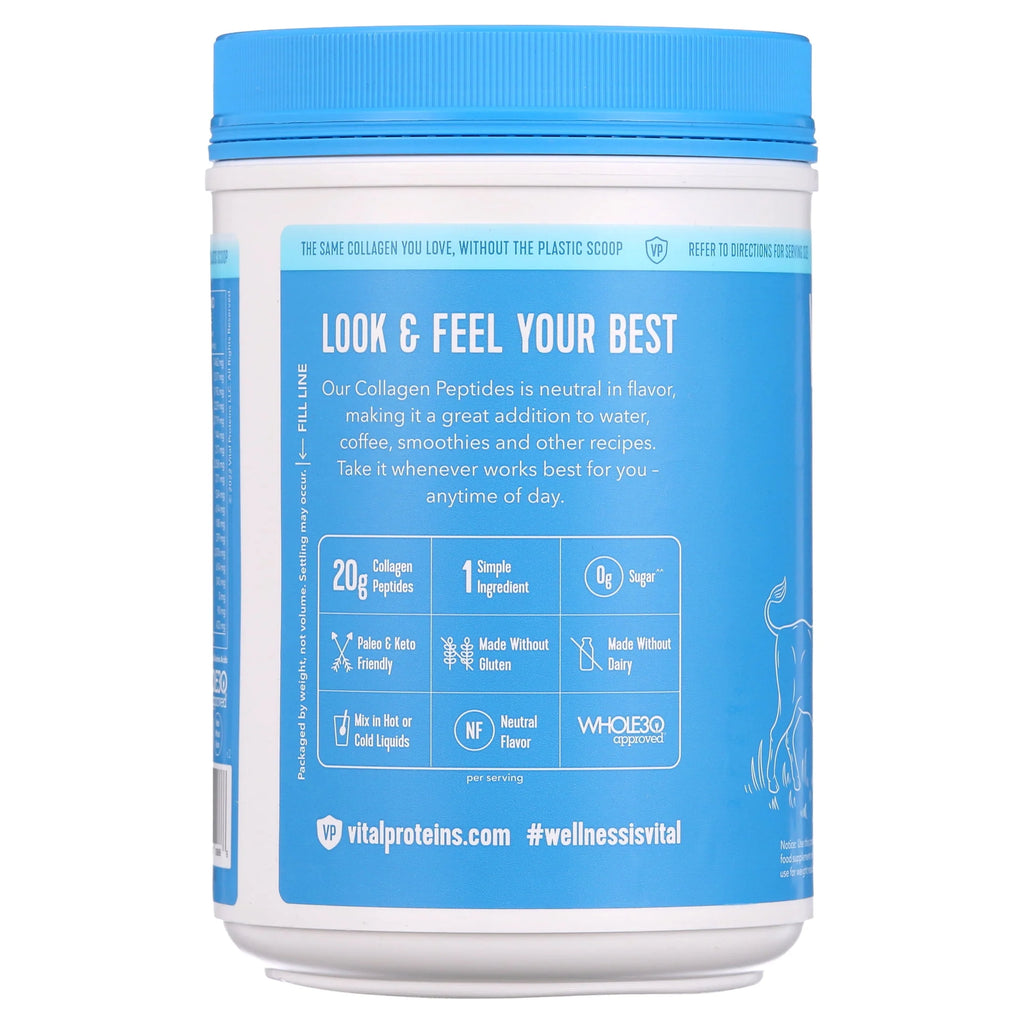 Vital Proteins Collagen Peptides Unflavored Powder Supplement, 24 oz Y355941