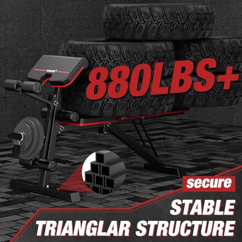 Adjustable Weight Bench for Home Gym, 800 LB Incline Decline Strength Training R306107