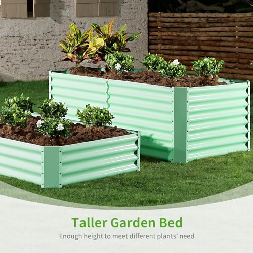 Land Guard 8×4×2 ft Galvanized Raised Garden Bed Kit for Vegetables D685