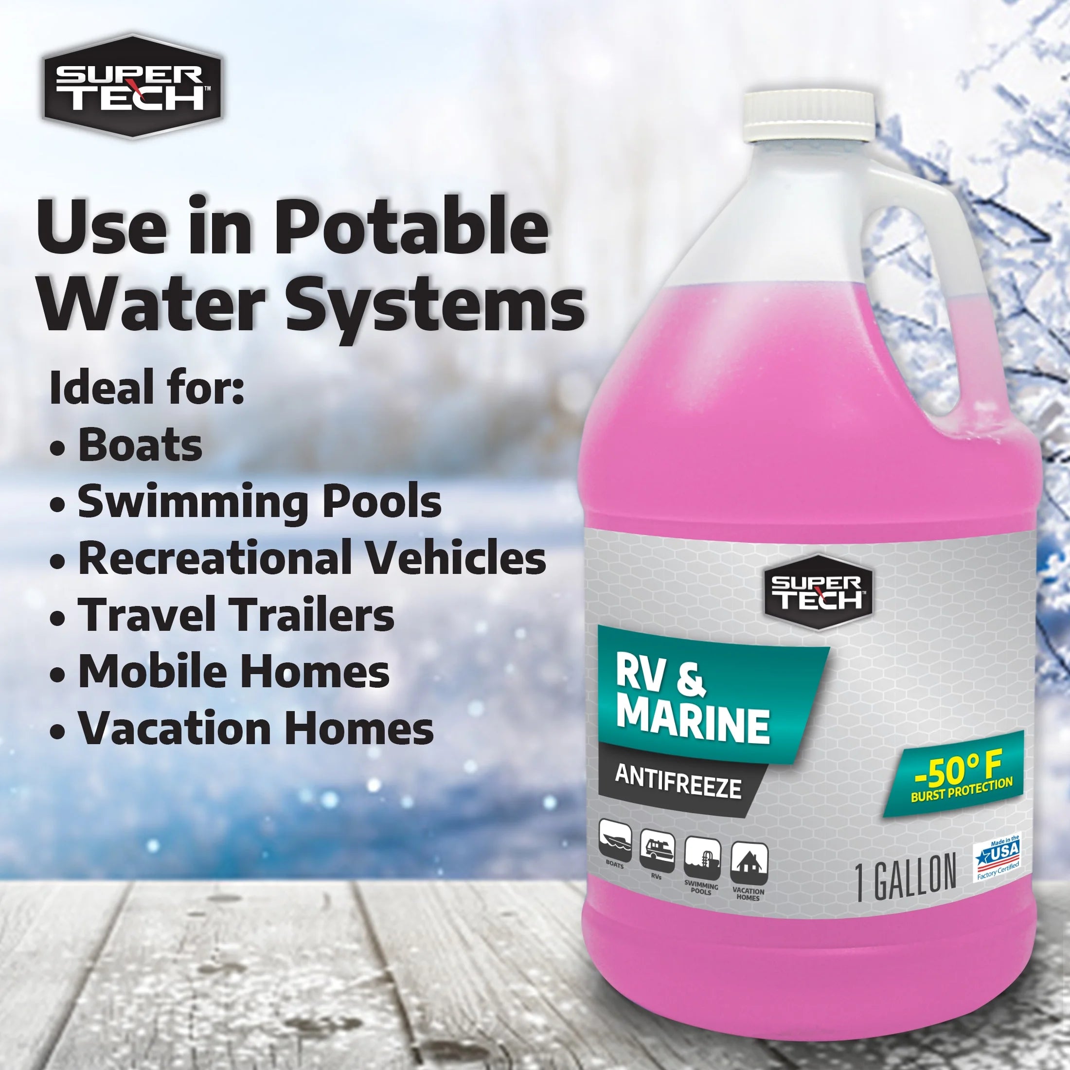 Super Tech RV and Marine Antifreeze, 1 Gallon E29246