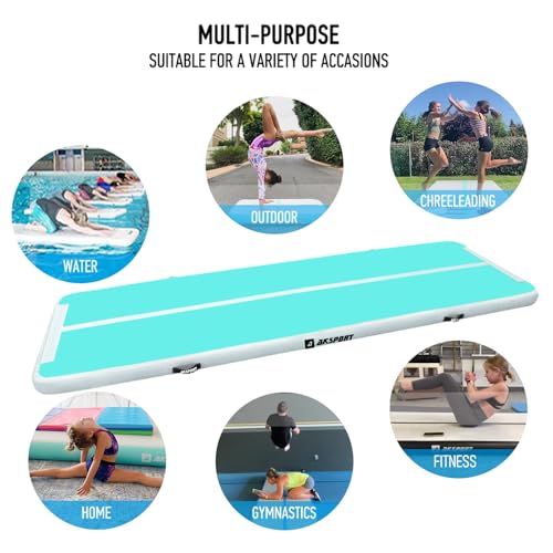 AKSPORT Gymnastics Air Mat Tumble Track with Air Pump A7907