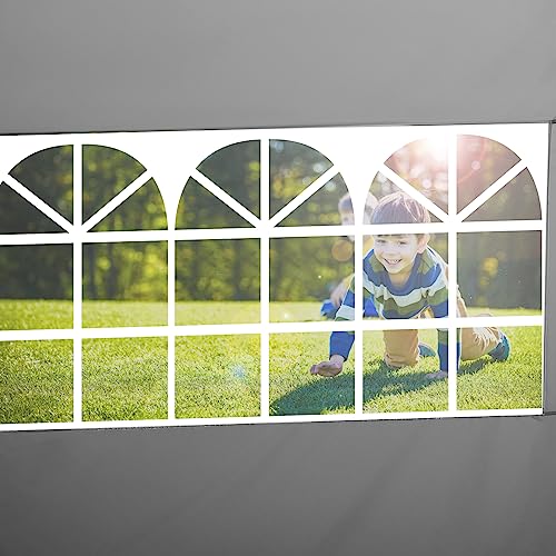 COBIZI 10x20 Heavy Duty Pop Up Canopy Tent with 6 Sidewalls, White A84790