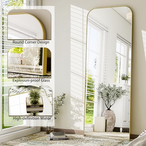HARRITPURE 57"x20" Full Length Mirror with Aluminum Frame, Gold A38098