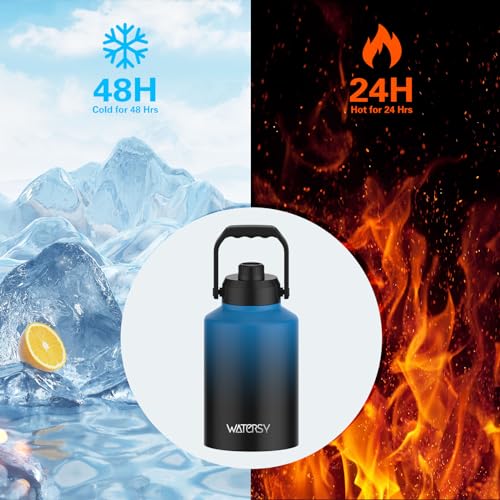 128oz Insulated Stainless Steel Water Bottle with Handle, Black W803