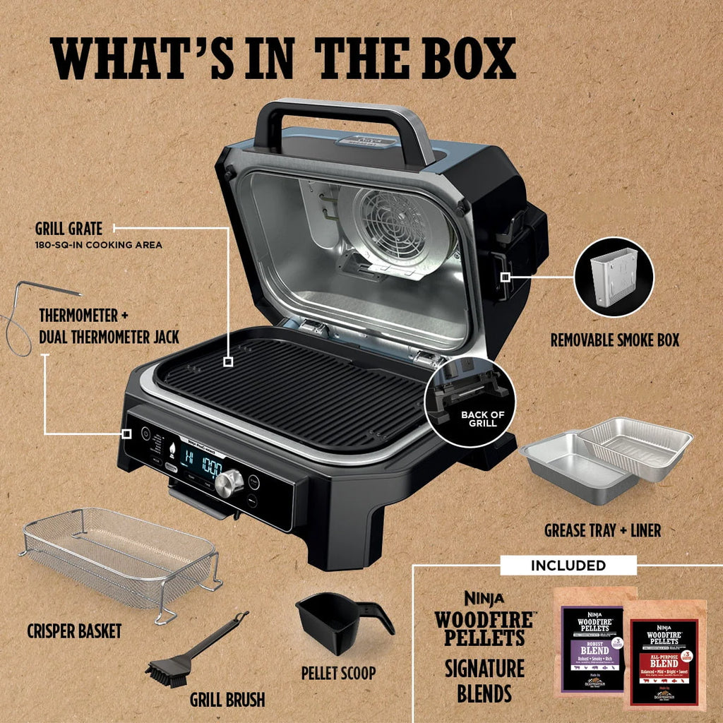 Ninja Woodfire ProConnect XL Outdoor 7-in-1 Grill & Smoker, App Enabled, OG900 A5992