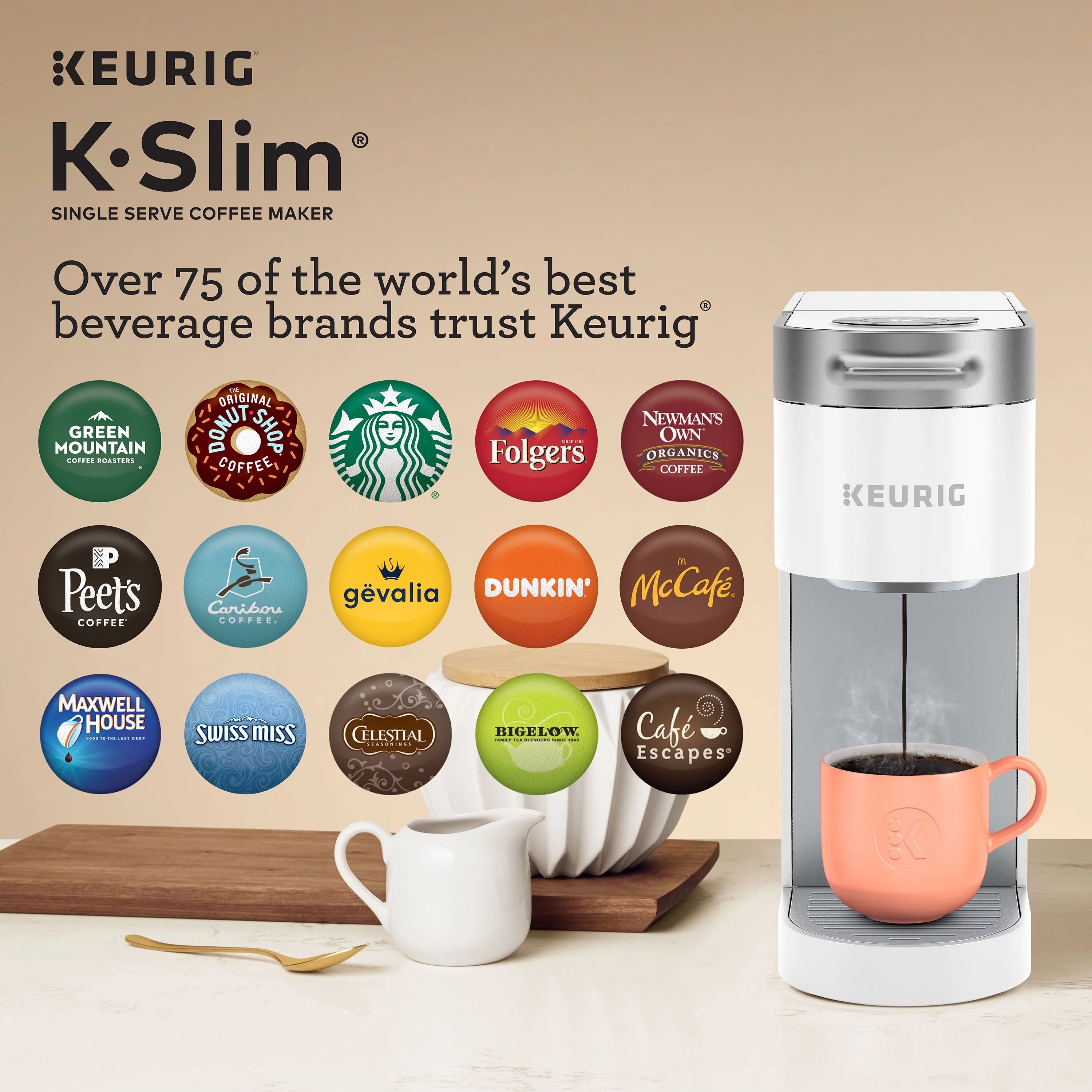 Keurig K-Slim Single-Serve K-Cup Pod Coffee Maker, Black W853