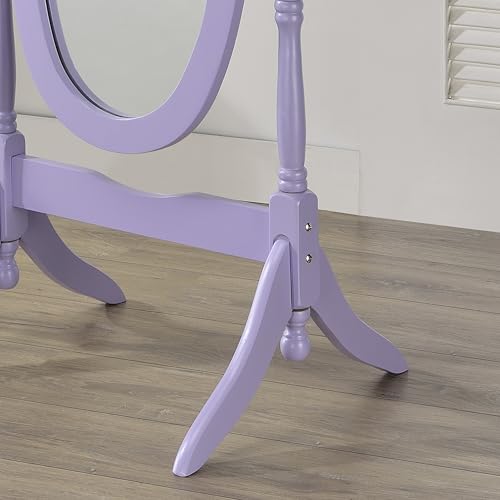 Roundhill Furniture Traditional Queen Anna Style Wood Floor Cheval Mirror L68887