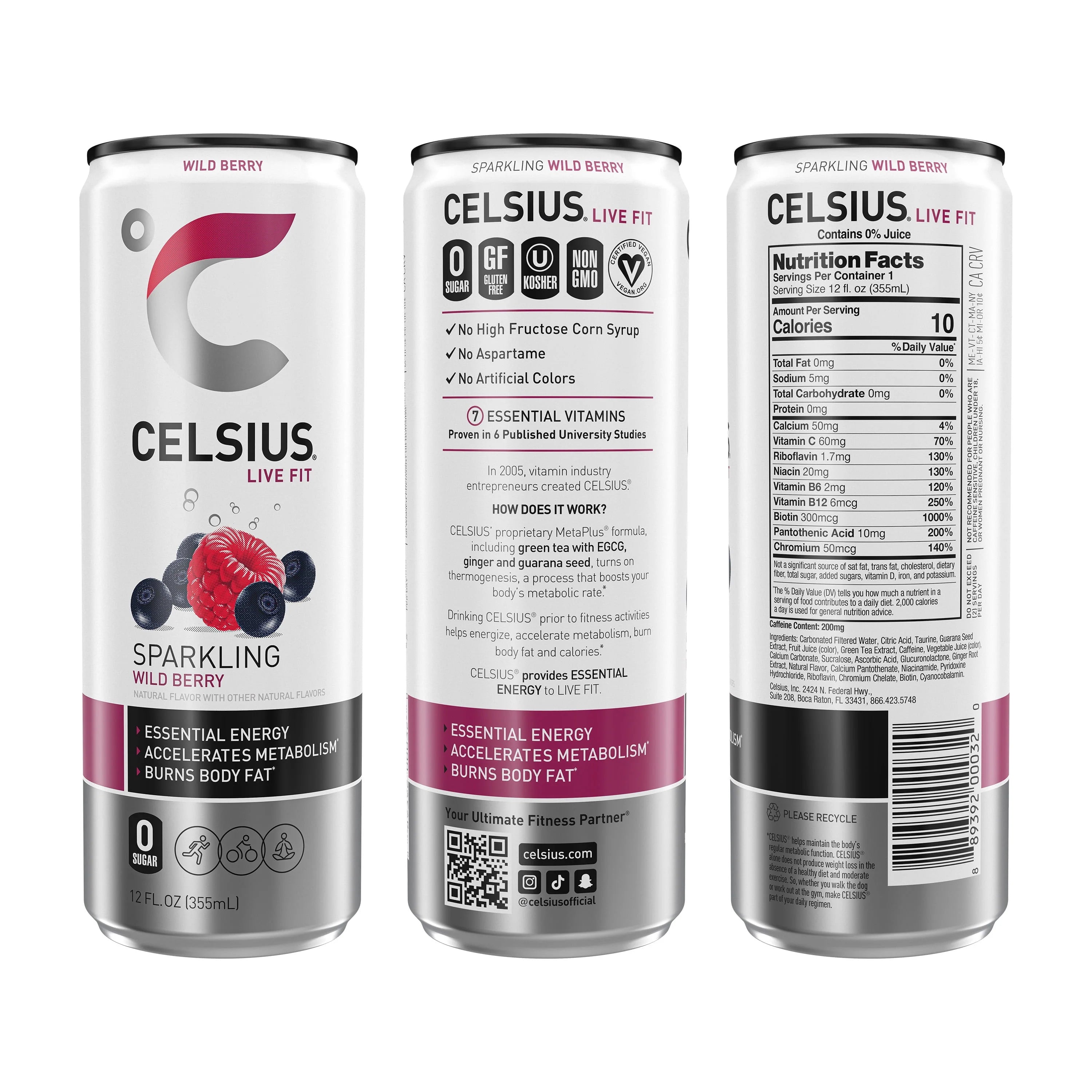 CELSIUS Sparkling Space Variety Pack, Functional Energy Drink, 12 fl oz, 12-Pack T823
