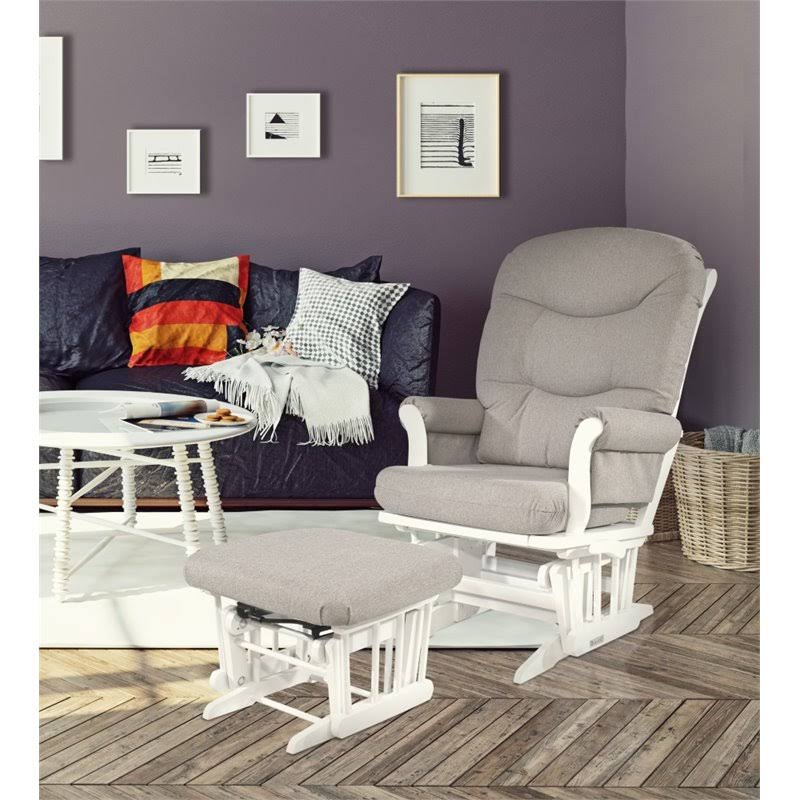 Dutailier Sleigh Glider & Nursing Ottoman Combo, Light Grey O851326