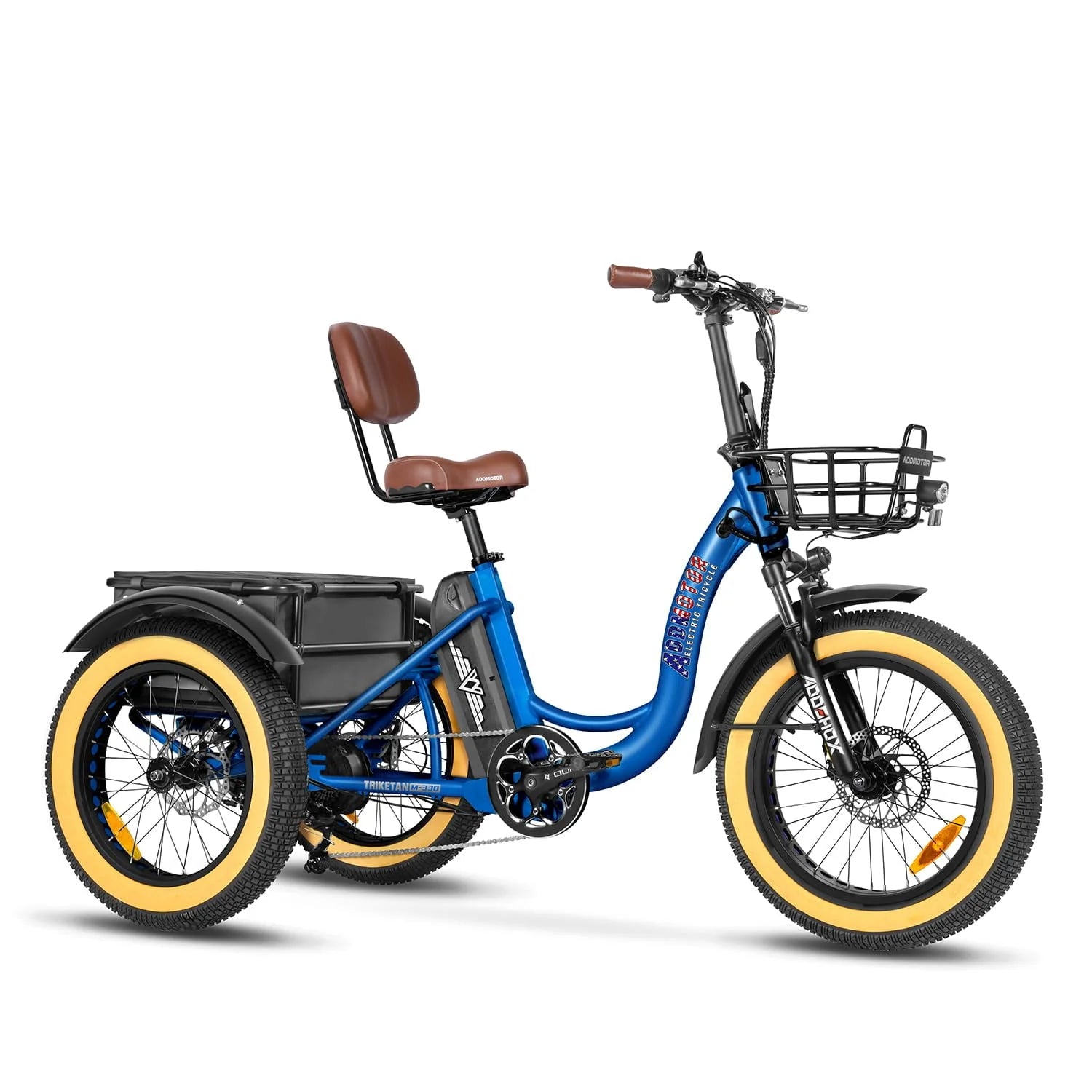 Addmotor M-330II Step-Thru Electric Trike for Adults, Fat Tire, 750W, Black F126087
