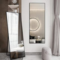 WIIS' IDEA Full Length Mirror with Stand, 59"x16" Floor Mirror, Black O584483