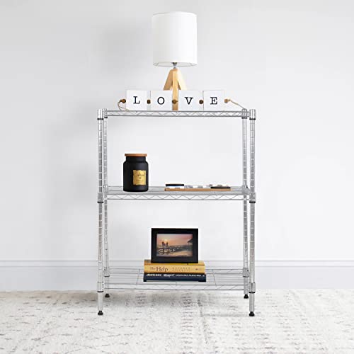 4 Tier NSF Wire Shelving Unit Heavy Duty Steel Storage Rack, Black X19089