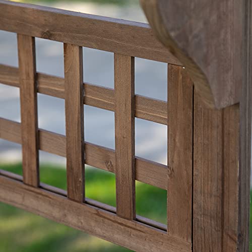 Outsunny Wooden Potting Bench Table with Sliding Tabletop and Storage Shelf M52235