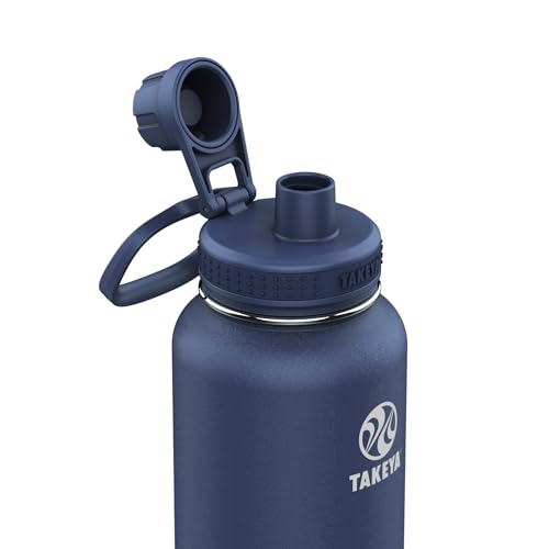 Takeya Actives Water Bottle with Spout Lid, 18 oz, Midnight Blue W579