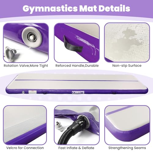 DOBESTS Inflatable Gymnastics Tumbling Mat with Pump G20525