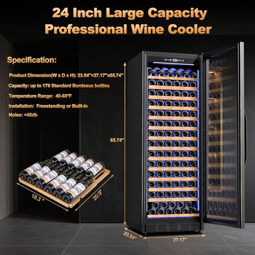 Electric Humidor Cabinet 35L with Digital LED Screen and Humidity Control C6096