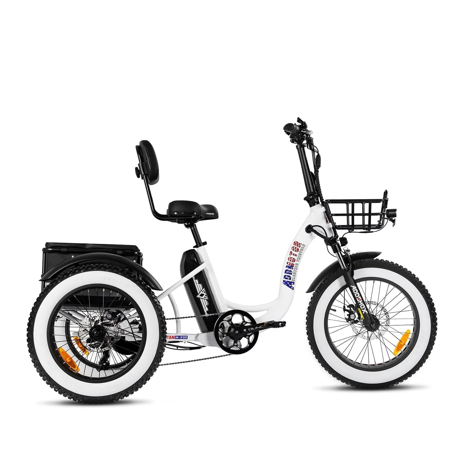 Addmotor M-330II Step-Thru Electric Trike for Adults, Fat Tire, 750W, Black F126087