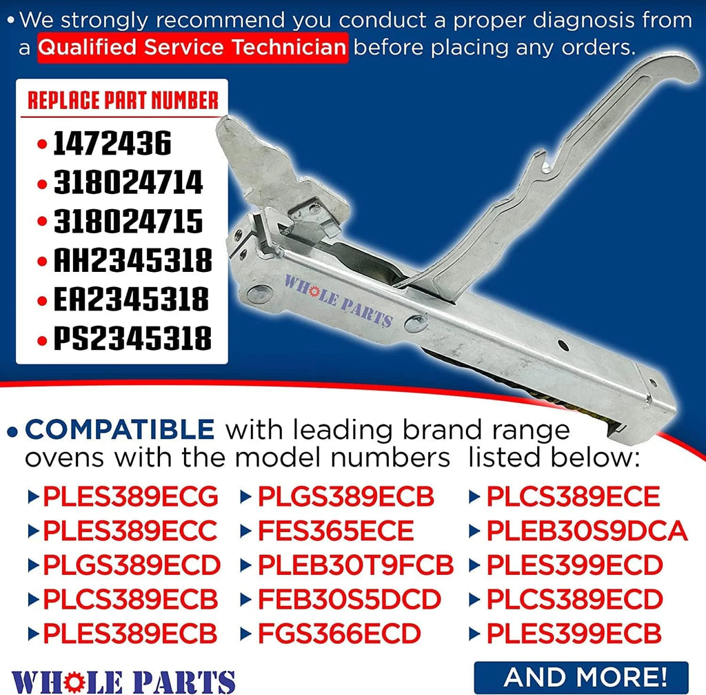 Oven Door Hinge 318024747 for Frigidaire Kenmore Sears Ovens P281