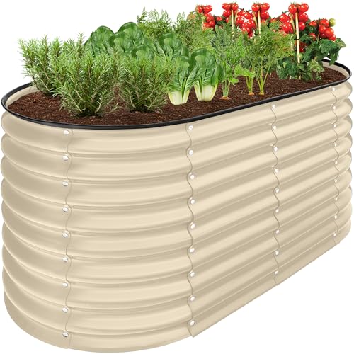 Best Choice Products 8x2x2ft Metal Raised Garden Bed Oval Planter Box for Vegetables, Herbs B5622