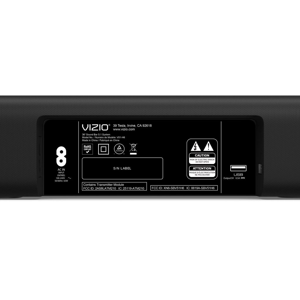 VIZIO V-Series 5.1 Sound Bar with DTS Virtual:X and Bluetooth B79742
