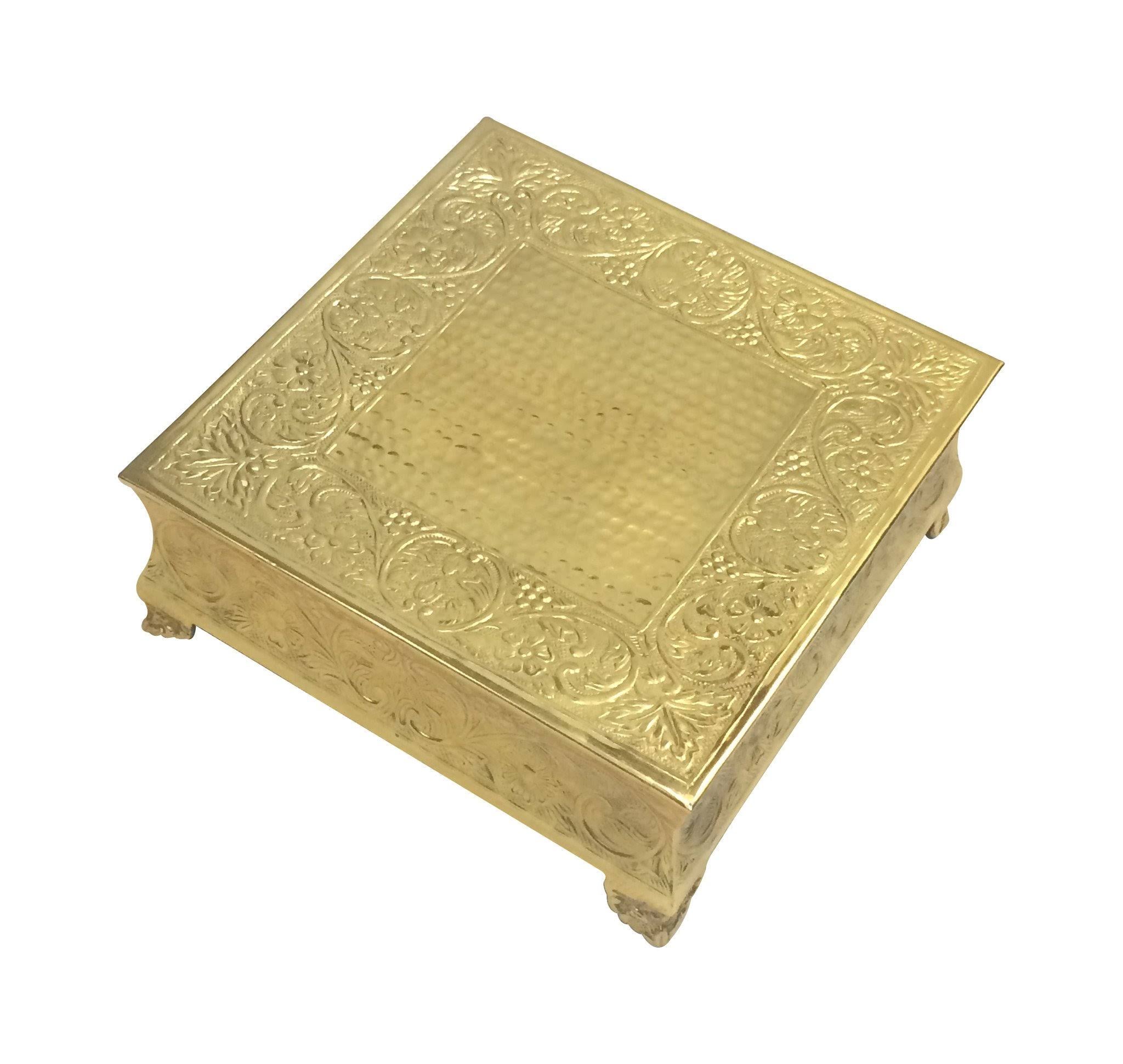 Gold Wedding Cake Stand Square 18x22 Aluminum U50291