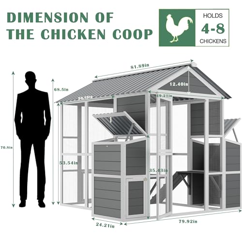 Outdoor Wooden Chicken Coop for 10 Chickens with Nesting Boxes and Run Z147