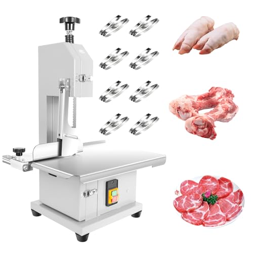 1000W Electric Bone Saw Machine with Stainless Steel Worktable, Commercial Bandsaw for Meat V657