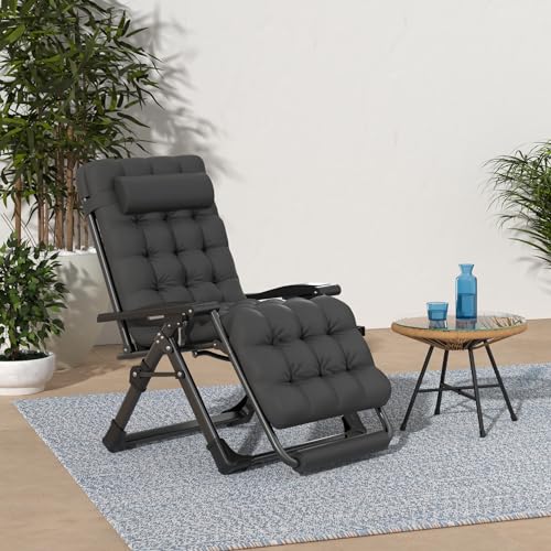 Suteck Zero Gravity Chair Reclining Camping Lounge with Removable Cushion and Cup Holder Z41184