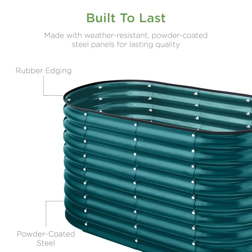 Best Choice Products 8x2x2ft Metal Raised Garden Bed Oval Planter Box for Vegetables, Herbs B5622