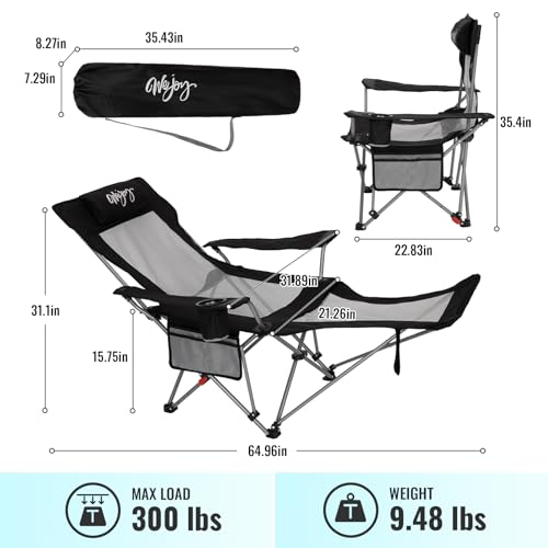 #WEJOY 2-in-1 Reclining Camping Chair with Footrest for Adults B28363