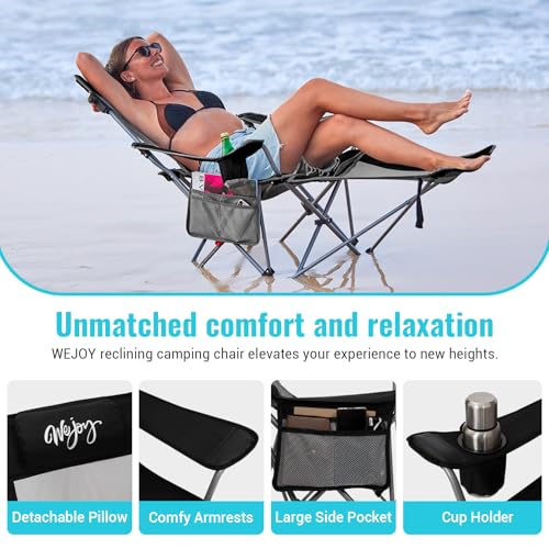 #WEJOY 2-in-1 Reclining Camping Chair with Footrest for Adults B28363