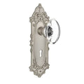 Nostalgic Warehouse Oval Clear Crystal Glass Double Dummy Door Knob with Victorian Plate Finish: Satin Nickel 711606