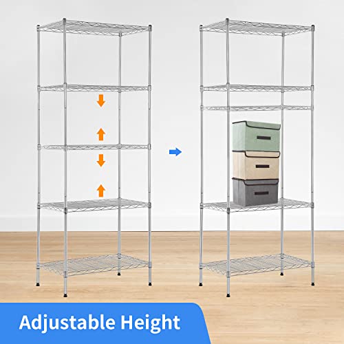 4 Tier NSF Wire Shelving Unit Heavy Duty Steel Storage Rack, Black X19089