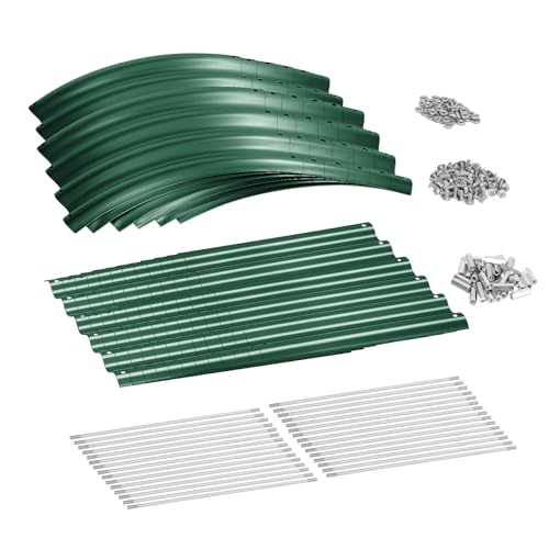 Land Guard 8ft Galvanized Raised Garden Bed Kit, Oval Metal Outdoor Planter Box, Silver D8675