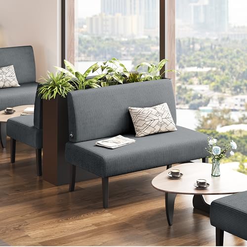 Yaheetech Small Mini Sofa Couch Armless Loveseat Futon Corduroy Beige M329389