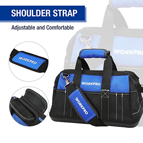 WORKPRO 16-inch Wide Mouth Tool Bag with Waterproof Molded Base K85487