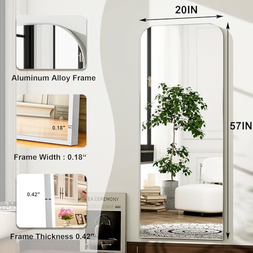 HARRITPURE 57"x20" Full Length Mirror with Aluminum Frame, Gold A38098
