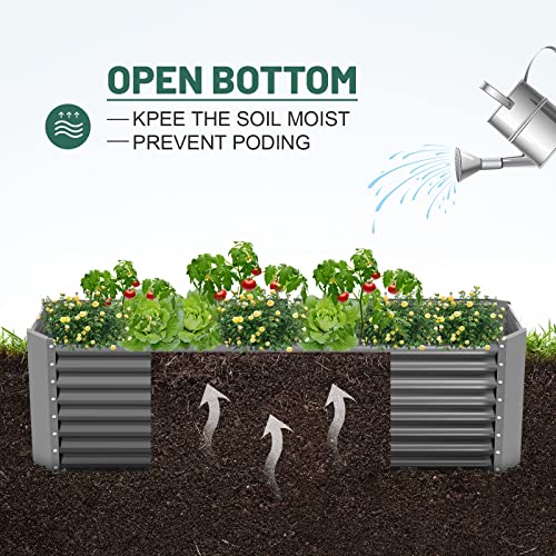 Land Guard 8×4×2 ft Galvanized Raised Garden Bed Kit for Vegetables D685