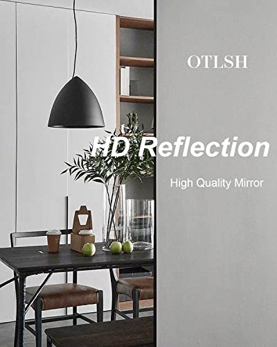 Arched Floor Mirror 58"x18" Full Length with Stand, Aluminum Frame, Black S856658