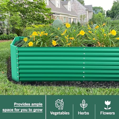 Land Guard 8×4×2 ft Galvanized Raised Garden Bed Kit for Vegetables D685