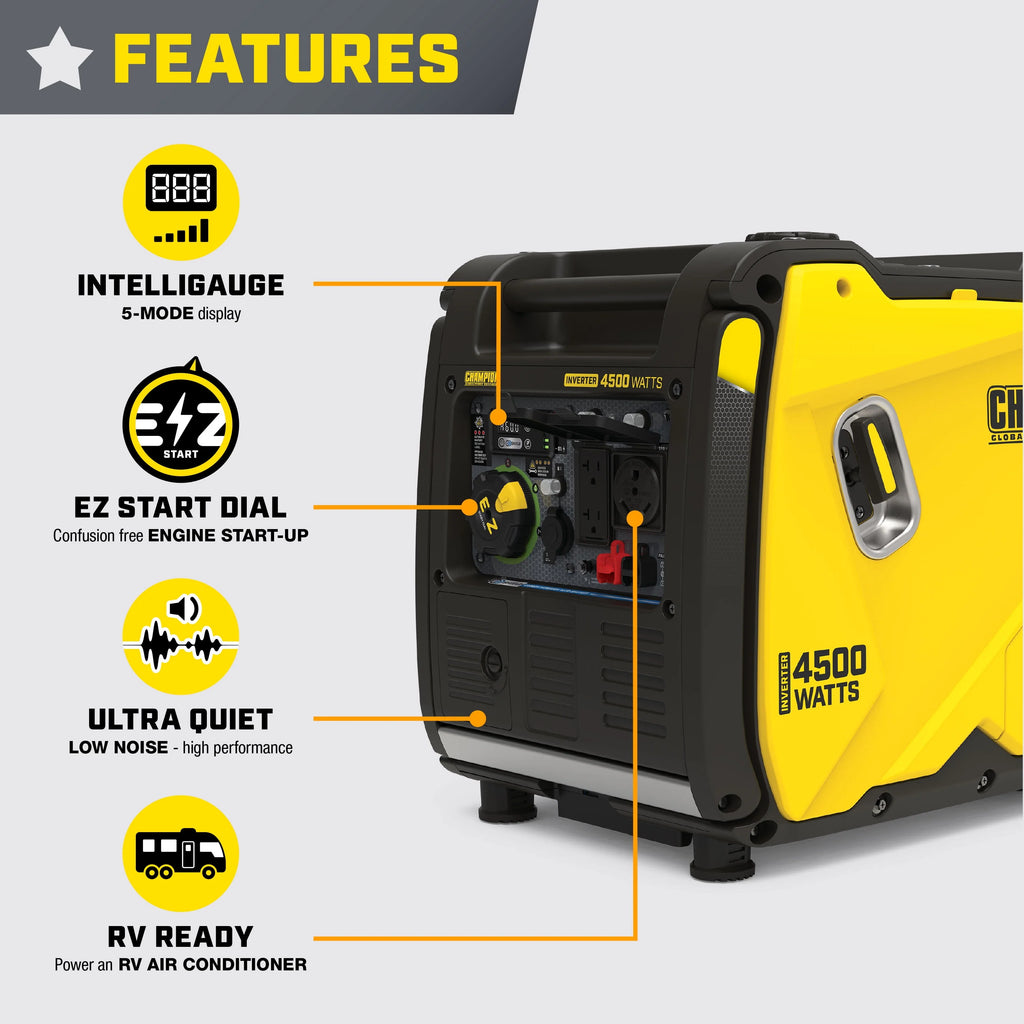 Champion Power Equipment 4500-Watt RV Ready Gasoline Inverter Generator I921261
